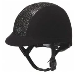 Special Offer - Charles Owen ELumenAyr Suede Sprakly Centre - Black- M/56-59