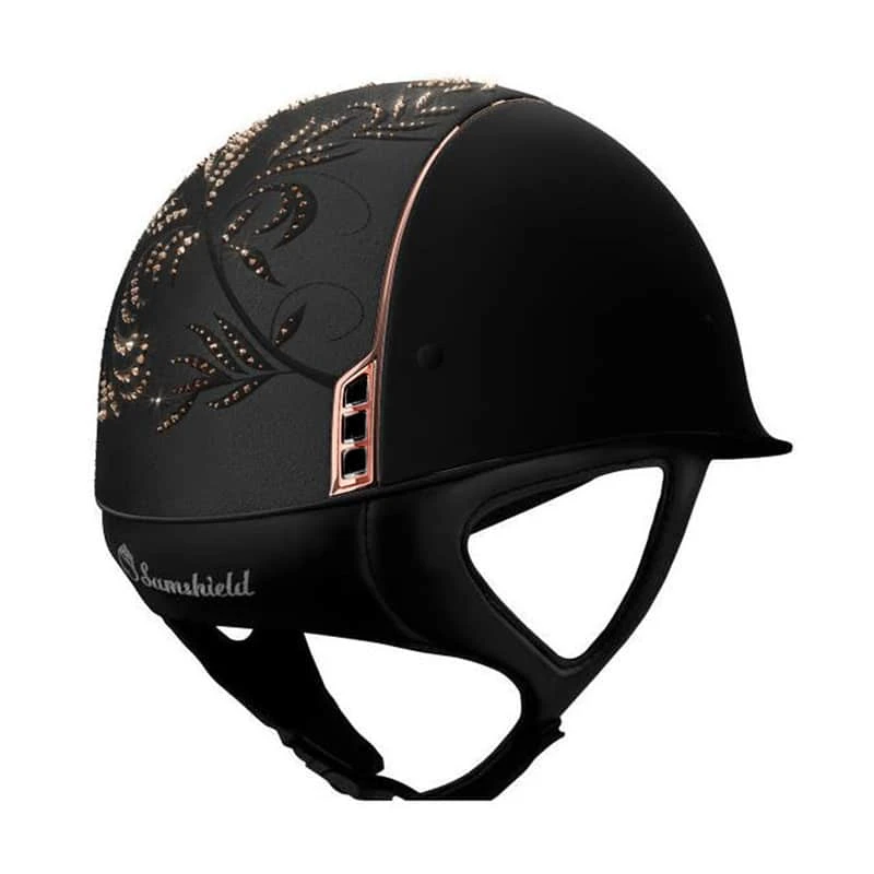Helmet Samshield Shadowmatt Flower Swarovski Crystal Fabric Rose Gold - Image 3