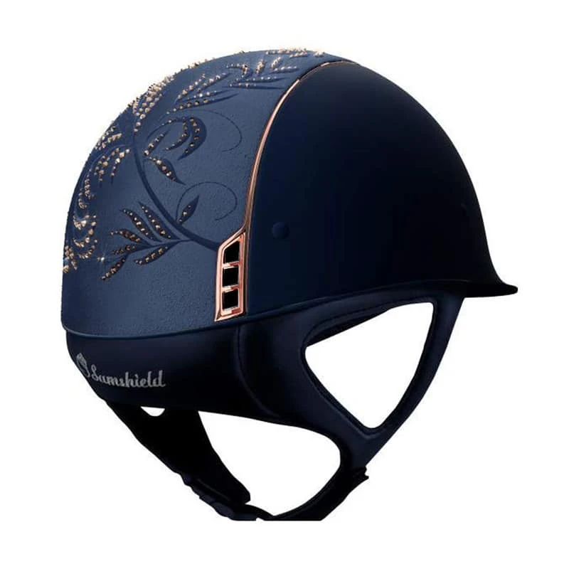 Helmet Samshield Shadowmatt Flower Swarovski Crystal Fabric Rose Gold - Image 5