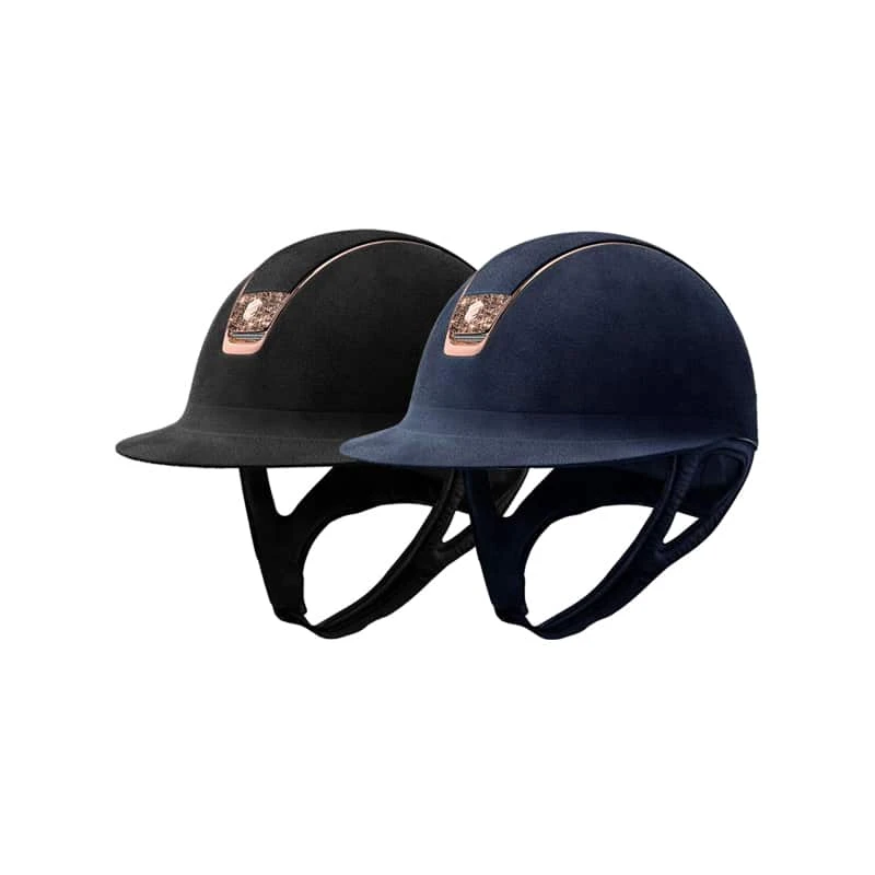 Helmet Samshield Miss Shield Alcantara Crystal Fabric Rose Gold